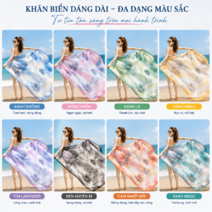 Khăn đi biển dáng dài- Tự tin tỏa sáng trên mọi hành trình