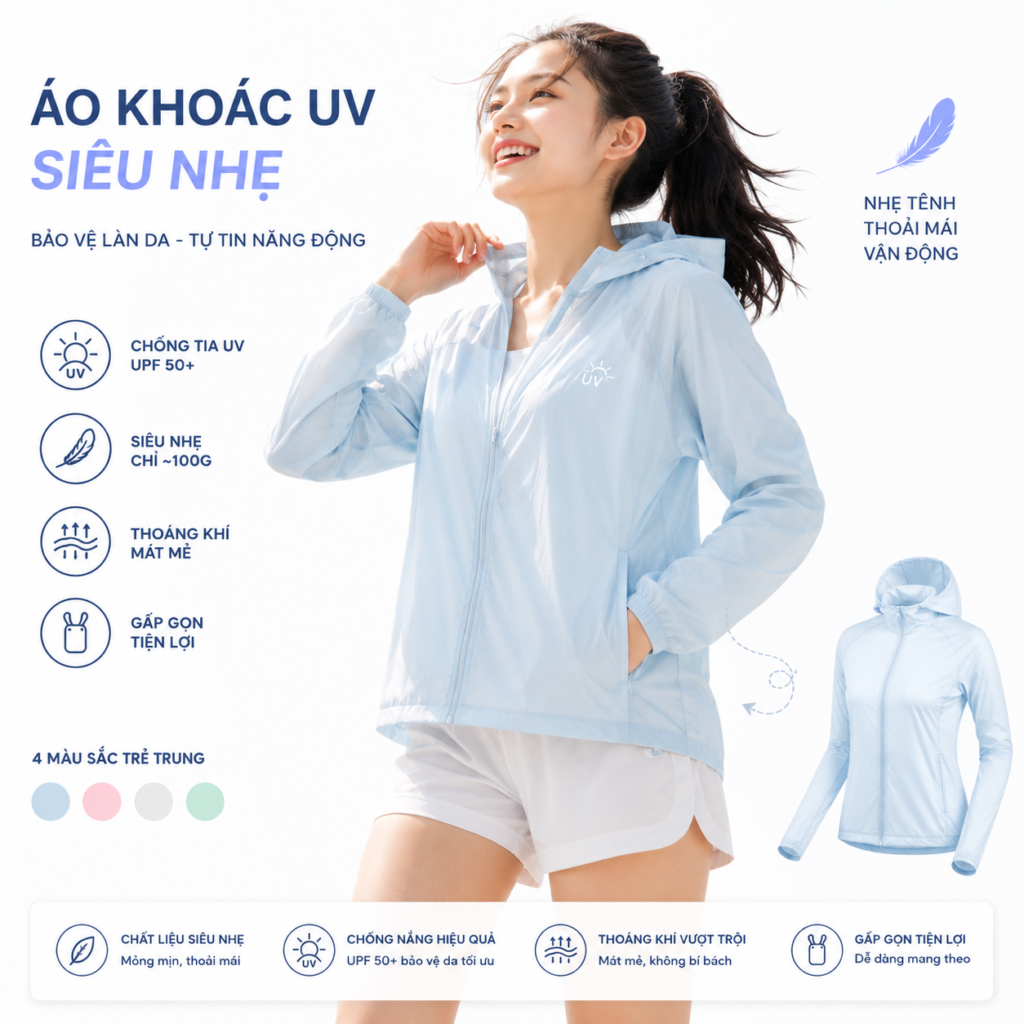 Áo khoác siêu nhẹ- tiwj tin năng động