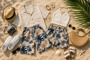 Outfit couple đi du lịch mùa hè