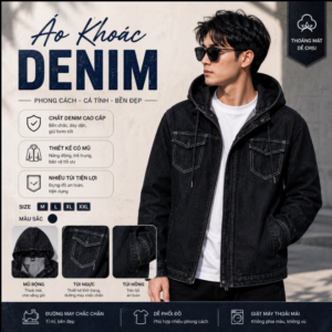 Áo Khoác Denim Có Nón Phong Cách – Trẻ Trung, Cá Tính Và Dễ Phối Đồ