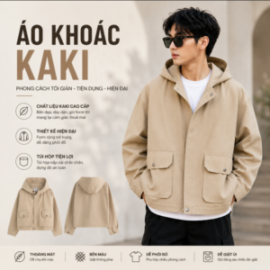 Áo Khoác Kaki Có Mũ Phong Cách – Thiết Kế Tối Giản, Năng Động Cho Mọi Outfit