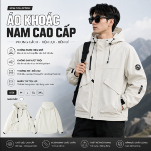 Áo Khoác Gió Nam Có Mũ Phong Cách – Chống Gió, Chống Nắng, Thời Trang Hiện Đại