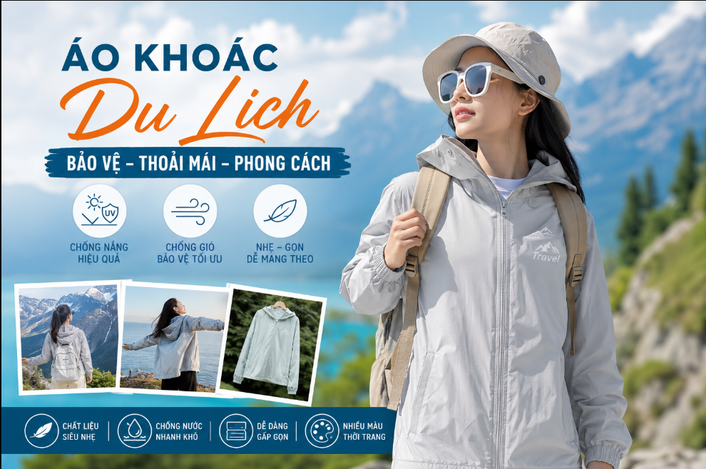 Áo khoác du lịch chống nắng nhẹ, chống gió phù hợp cho mọi hành trình