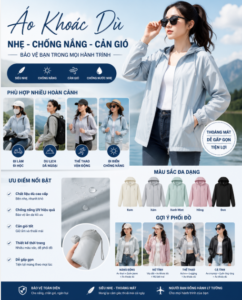 Áo khoác dù chống nắng chống gió mỏng nhẹ thời trang dành cho nam và nữ