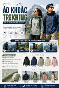 Áo khoác trekking chống nước, cản gió và chống tia UV dành cho nam và nữ